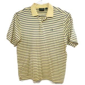 Amen Corner Masters Augusta National Golf Polo Shirt Mens XL Yellow Blue Striped